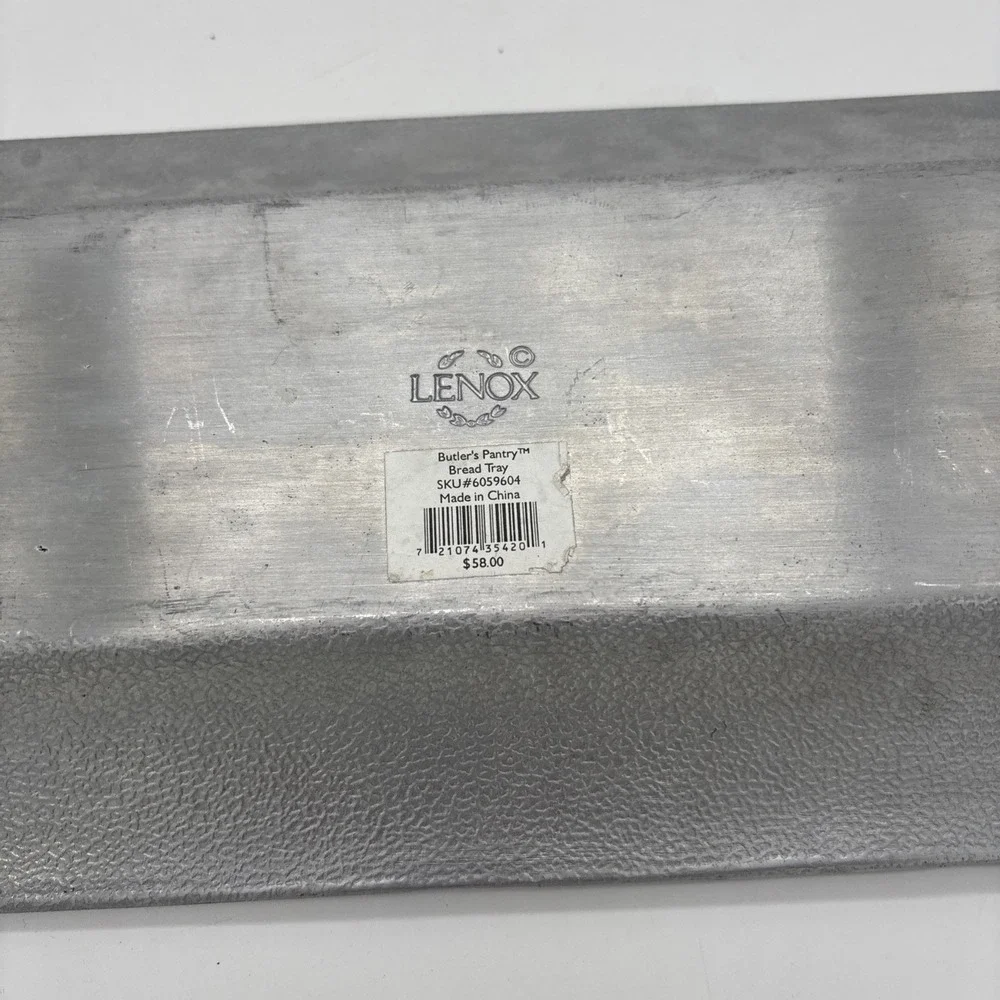 Lenox Butler's Pantry Bread Tray. Silver 18 X 8
